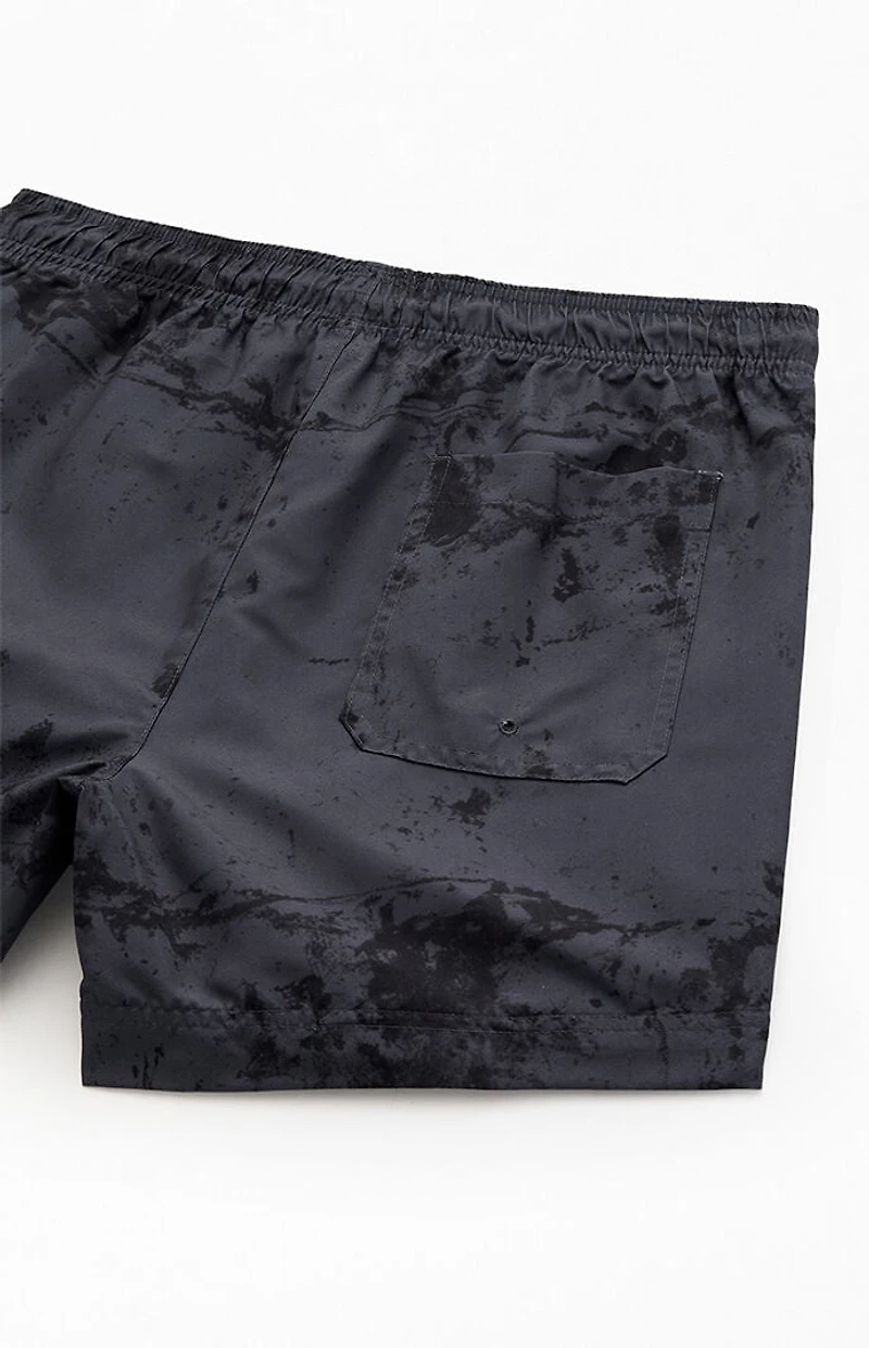 Pacsun Black Oil Dye 4.5" Swim Trunks