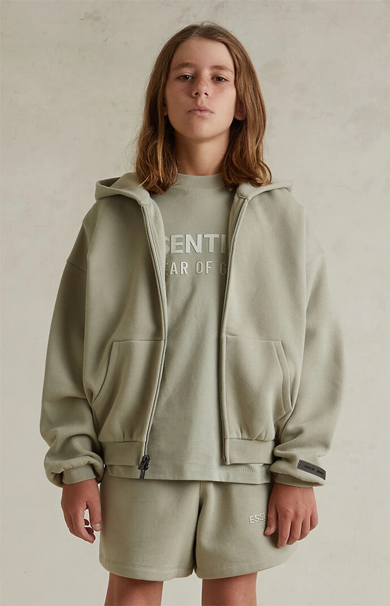 Fear of God ESSENTIALS Kids Abbey Stone Full Zip Fleece Hoodie