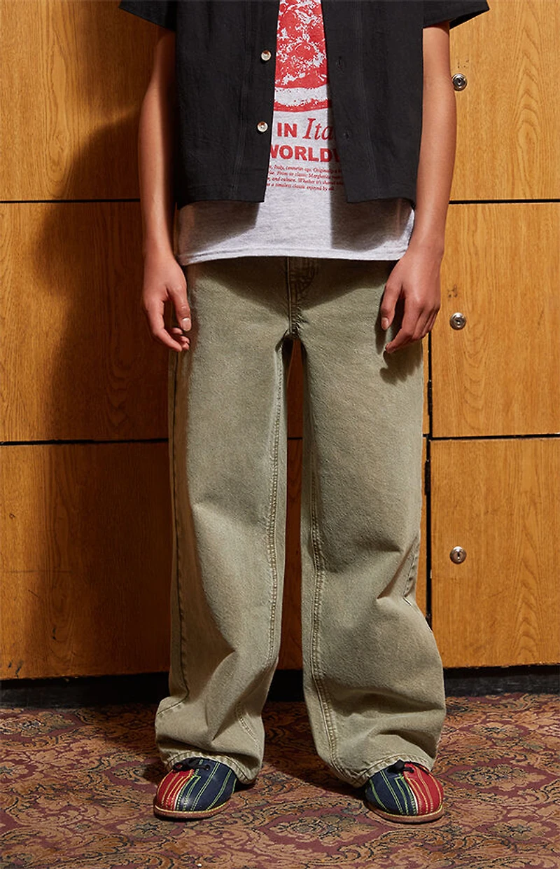 Pacsun Kids Olive Baggy Jeans