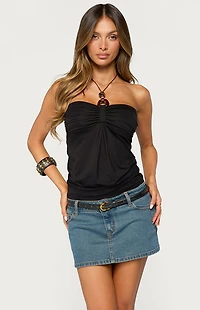 Edikted Itzel Ring Gathered Halter Top