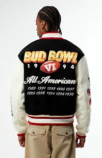 Budweiser Bud Bowl Black Varsity Jacket