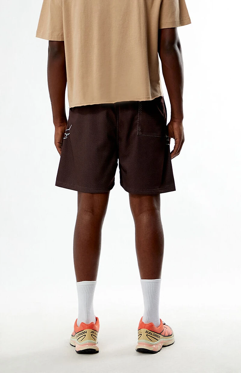 Civil Brown Core Mesh Basketball Shorts