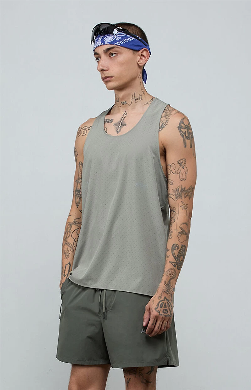 A.R.C. Gray Active Perforated Tank Top