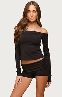 Edikted Tezia Off Shoulder Long Sleeve Top