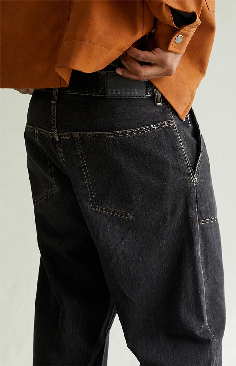 Pacsun Dylan Baggy Jeans Contrast Stitch Black