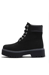 Timberland Women's Black Stone Street 6inch Lace-Up Waterproof Boots