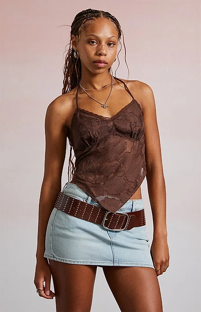 Third Charm Davina Handkerchief Halter Top