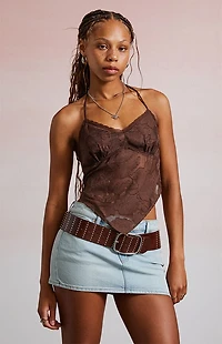 Third Charm Davina Handkerchief Halter Top