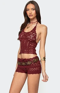 Edikted Kelani Crochet Halter Top