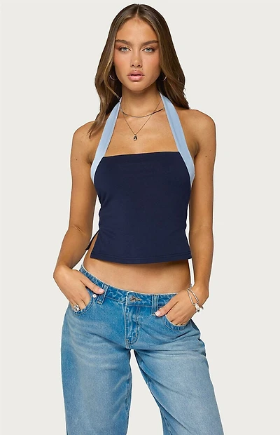 Edikted Tanna Contrast Halter Top