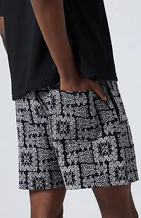 Pacsun Black Paisley Tapestry Shorts