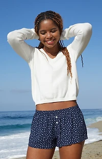 John Galt Blue Floral Keira Boxer Shorts