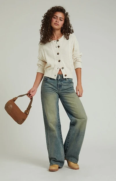 Pacsun Casey Low Rise Baggy Jeans 2-Button Medium Indigo