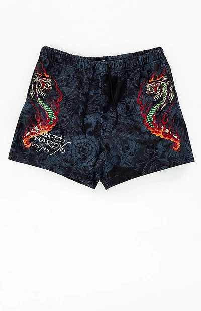 Ed Hardy Cobra Flame Mesh Shorts