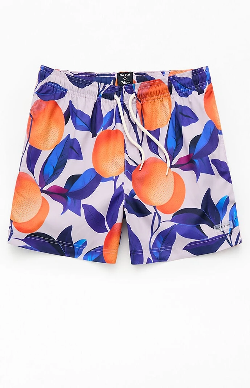 Pacsun Orange Tree Eco 4.5" Swim Trunks