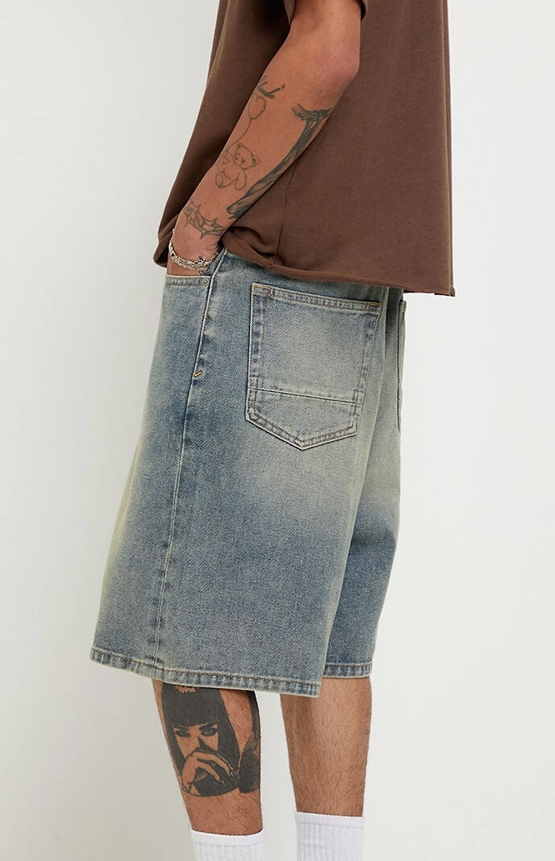 Pacsun Parker Baggy Jean Shorts Medium Blue