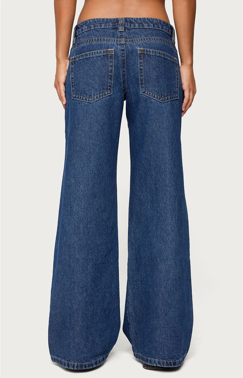 Edikted Raiyne Low Rise Wide Leg Jeans