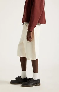 Pacsun Austin Extreme Baggy Denim Shorts Patch Cream