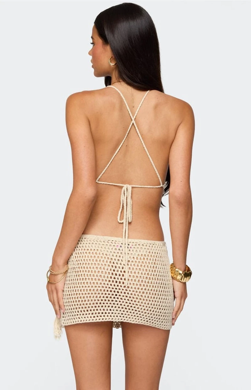 Edikted Alora Iridescent Crochet Top