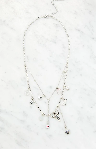 LA Hearts Western Layered Charm Necklace