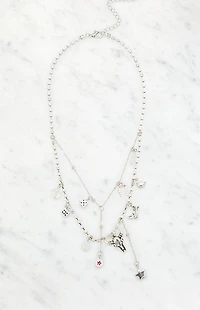 LA Hearts Western Layered Charm Necklace