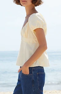 John Galt Yellow Blair Short Sleeve Top