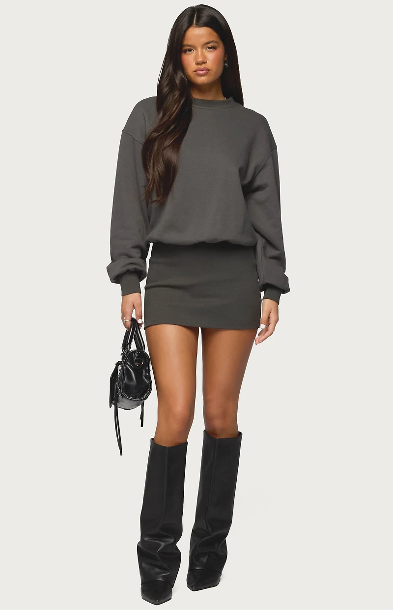 Edikted Jannah Sweatshirt Mini Dress