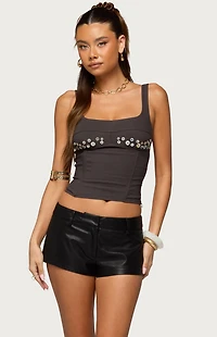 Edikted Libbie Iridescent Button Corset