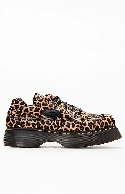 Dr Martens Women's Buzz 5 Eye Textured Leather Leopard Shoes