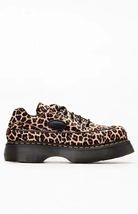 Dr Martens Women's Buzz 5 Eye Textured Leather Leopard Shoes