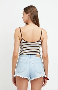 Pacsun Ivy High Waisted Festival Jean Shorts Ripped Button Fly Light Blue