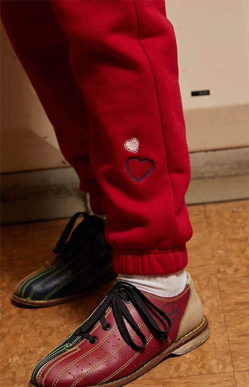 Pacsun Kids Embroidered Bow And Hearts Jogger Sweatpants