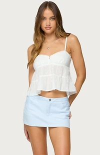 Edikted Tamora Eyelet Babydoll Tank Top