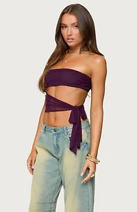 Edikted Amaro Strapless Side Tie Top