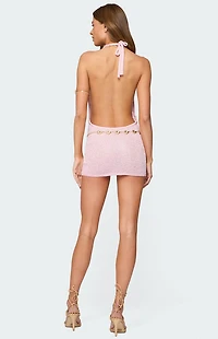 Edikted Cowl Neck Backless Knit Mini Dress