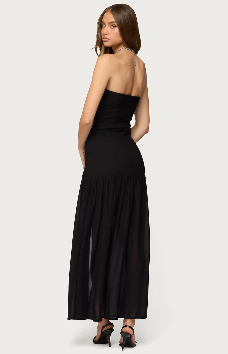 Edikted Marisa Strapless Maxi Dress