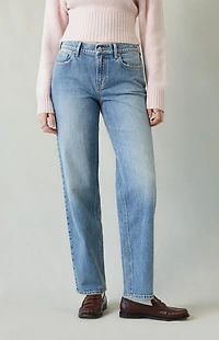 Pacsun Jordyn Low Rise Straight Leg Jeans Stretch Medium Indigo