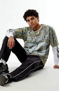Pacsun Camo LA Division 80 Layered Long Sleeve T-Shirt
