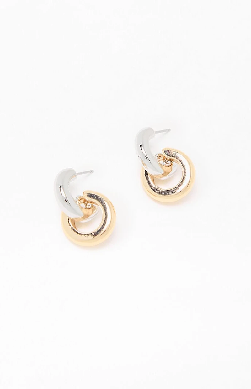 Pacsun Silver & Gold Circle Earrings