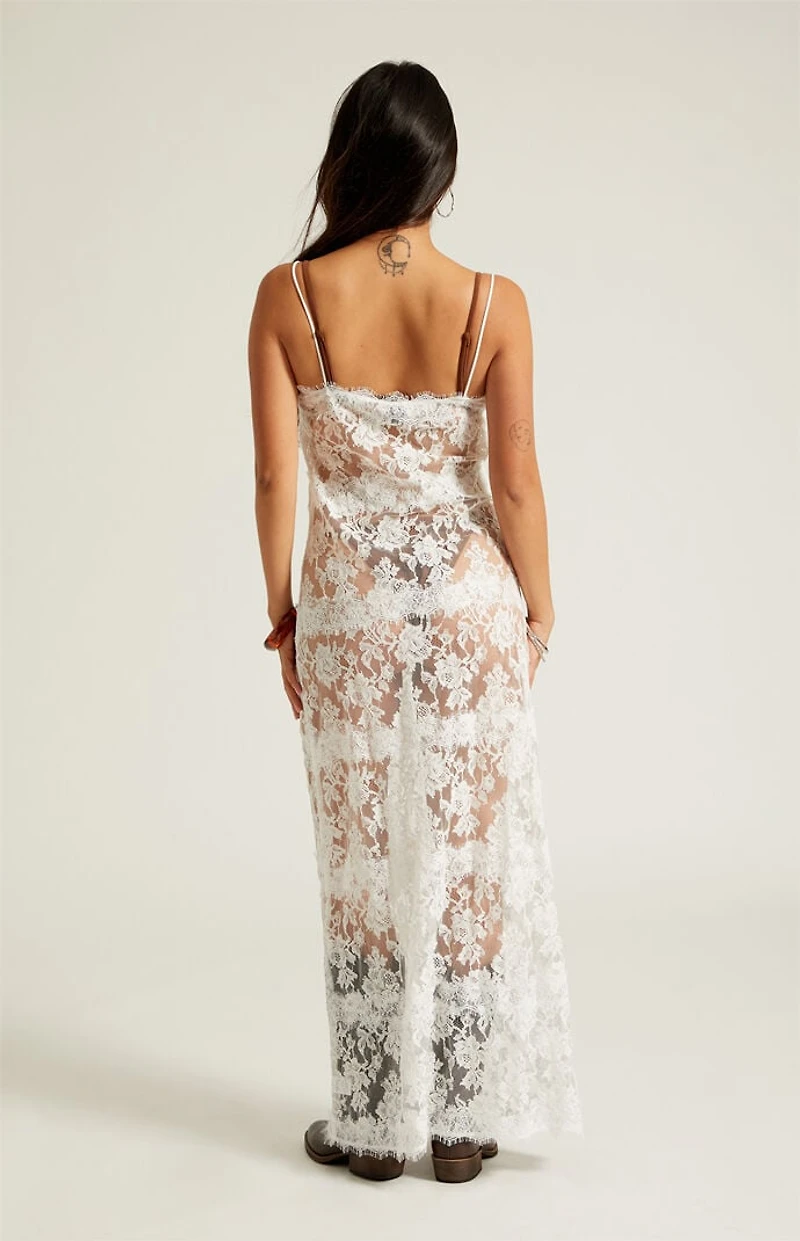 Beverly and Beck Agnes Sheer Lace Festival Maxi Dress