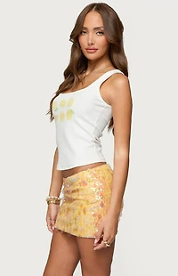 Edikted Lemon Drop Ribbed Tank Top