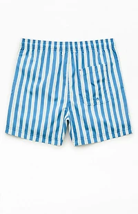 Pacsun Blue Resort Striped 4.5" Swim Trunks