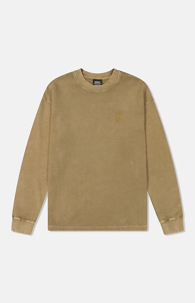 WeSC Twill Thermal Enzyme Washed Vertical Logo Long Sleeve T-Shirt