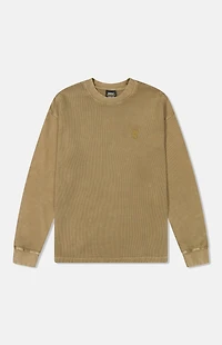 WeSC Twill Thermal Enzyme Washed Vertical Logo Long Sleeve T-Shirt