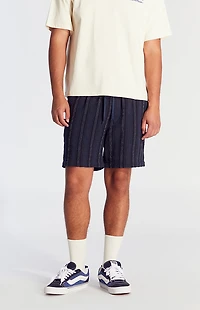 Pacsun Navy Striped Textured Volley Shorts
