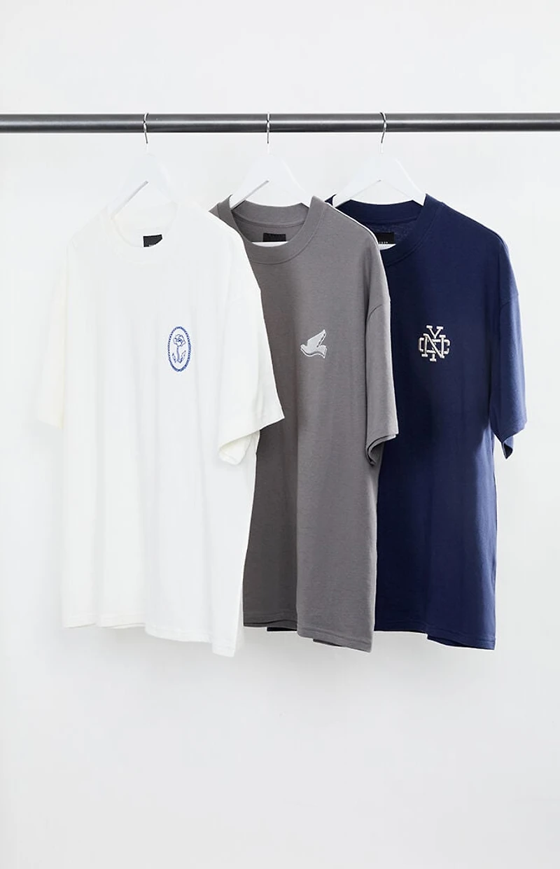 Pacsun 3 Pack Neutral Embroidered T-Shirts