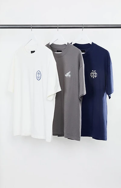 Pacsun 3 Pack Neutral Embroidered T-Shirts