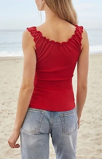 John Galt Red Malena Top