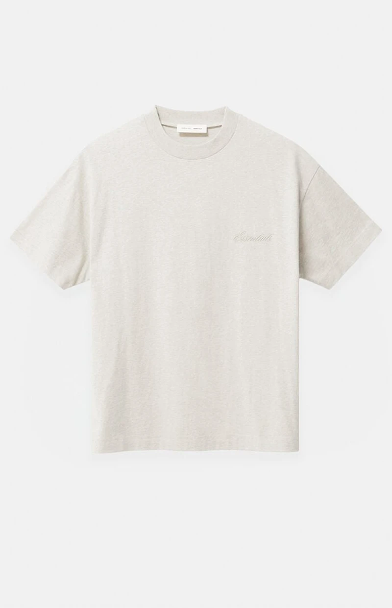 Fear of God ESSENTIALS Heather Oatmeal Classic Short Sleeve T-Shirt