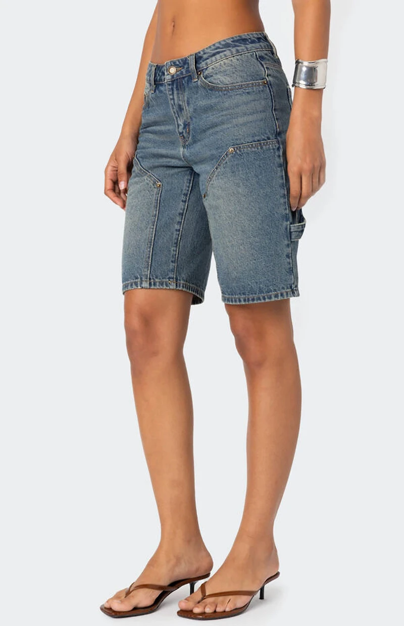 Edikted Carpenter Denim Bermuda Shorts